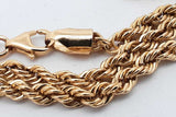 18k Yellow Gold Rope Chain Necklace 7.4 Grams 21 Inch Eb0826rxzsa