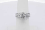 1.24cttw Princess Cut Diamond Wedding Set 14k White Gold 6.8g Sz 5.5 Eb0725pspsa