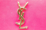 Yves Saint Laurent Pink Leather Cassandre Clutch With Chain Eb0526cpide