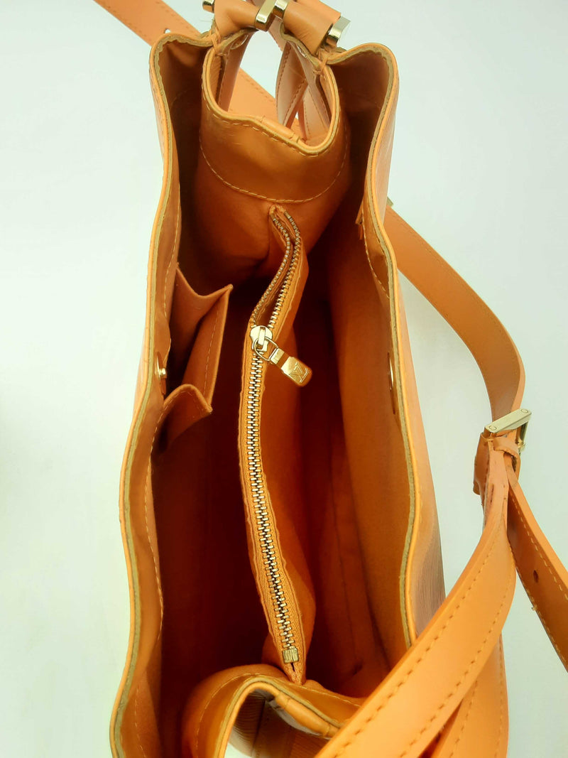 Louis Vuitton Orange Epi Textured Leather Tote Bag Eb1224wxzsa