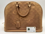 Louis Vuitton Alma Gm Vernis Beige Handbag Aa0525pzxsa