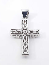 2.20 Cttw Diamond & 14k White Gold Cross Pendant 14.8 Grams Fw0426crxdu