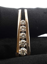 1.0 Cttw Diamond & 14k Yellow Gold Five-stone Journey Pendant 5.1 Grams Fw0726szxdu