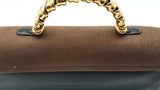 Loewe Velazquez Top Handle Bag In Brown & Black Leather Fw09262zxdu