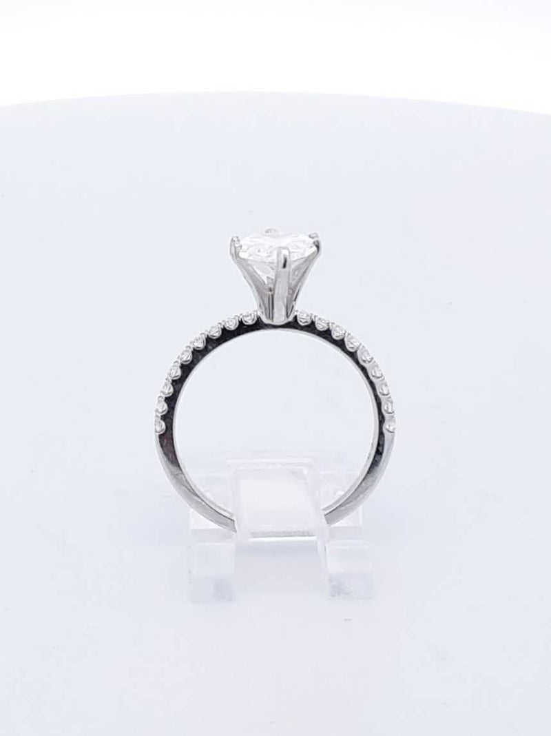 2.01 Cttw Pear-cut Diamond & 14k White Gold Ring Size 6, 2.4 Grams Fw0524owxzdu