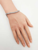 10.08 Cttw Princess-cut Diamond & 14k White Gold Square-link Tennis Bracelet 24.4 Grams 8 Inch Fw0726rxzdu