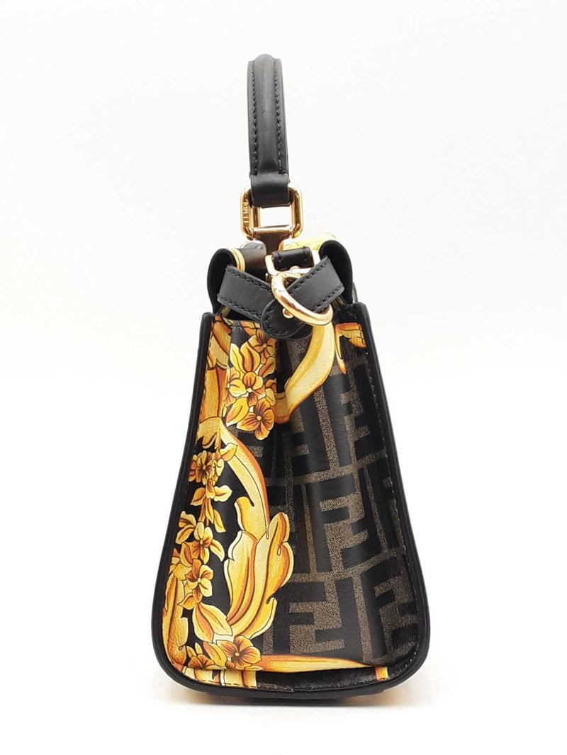 Fendi X Versace Ff Baroque Peekaboo Top Handle Bag Eb0924sxzsa