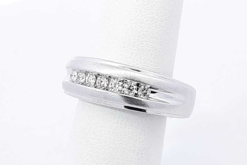 0.49ctw Diamond Ring In 10k White Gold 5.1 Grams Size 10 Eb1125owrdu