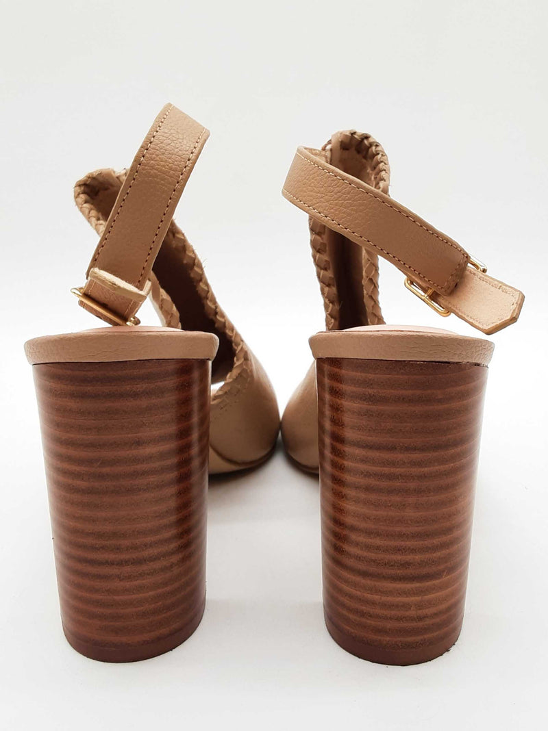 Kate Spade Taupe Tan Leather Slingback Heels Size Us 8m Do0525lxde