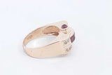 Garnet & Diamond Ring 14k Yellow Gold  6.7 Grams Size 7.5 Aa0425oirsa