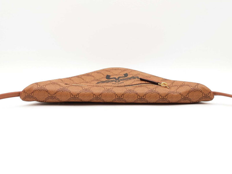 Mcm Himmell Triangle Pouch In Cognac Lauretos Coated Canvas Fw0725crdu