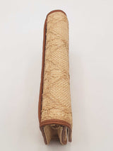 Christian Dior Cannage Raffia Caro Pouch With Chain Eb0326ixzsa