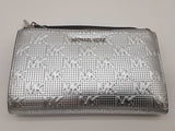 Michael Kors Jet Set Silver Double Zip Wristlet Tech Wallet Do0425lrde