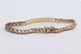 14k Tricolor Gold Id Bracelet 6.5 Grams 5.5 Inch Eb0826orxsa