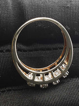 0.27 Cttw Diamond & 10k Yellow Gold Multi Row Cocktail Ring 3.6 Grams Size 7 Fw0726pxzdu