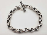 King Baby Twisted 8 Link 0.925 Silver 36.8g Link Bracelet 7.5 In Do1124wrzde