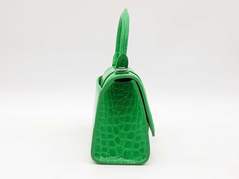 Balenciaga Crocodile Embossed Hourglass Green Handbag Sd0925czxsa