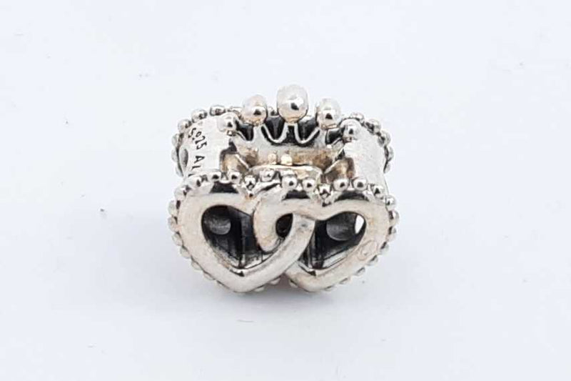 Pandora 925 Sterling Silver United Regal Hearts Charm 3.3 Grams Eb0924rdu