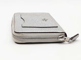 Coach Metallic Silver Crossgrain Leather Wallet Aa0626lzsa