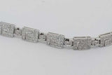 2.08cttw Diamond Greek Key Bracelet In 18k White Gold 15.8g 6.5 In Eb0926lpxzsa