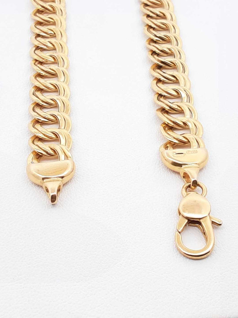 14k Yellow Gold Double Curb Link Necklace 16.4 Grams 17 Inch Fw0625pzxdu