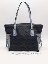 Michael Kors Canvas Signature Tote Blue Aa0526wzsa