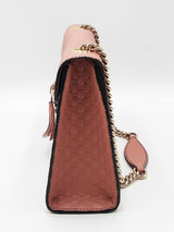 Gucci Emily Medium Chain Shoulder Bag In Pink Microguccissima Leather Fw0326przd