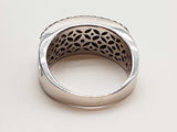 0.90 White Black Diamonds 14k White Gold 8.3g Ring Size 7.5 Do0625cxzde