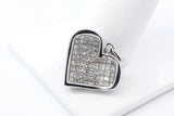 Approx. 1.3ctw Princess Cut Diamond Heart Pendant 14k White Gold 3.5g Eb125ooxsa