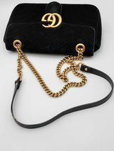 Gucci Black Velvet Marmont Matelasse Shoulder Bag Eb0524pxzdu