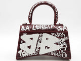 Balenciaga Xs Hourglass Graffiti Bag Red Aa0326rrzsa