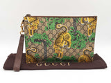 Gucci Bengal Tiger Wristlet Pouch In Gg Supreme Coated Canvas Fw0126oxzdu