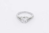 0.70cttw Diamond Ring In 14k White Gold 2.5 Grams Size 4.5 Eb0925czxsa