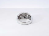1.10 Cttw Diamond & 14k White Gold Five-row Ring 6.2 Grams Size 6.5 Fw0925pordu