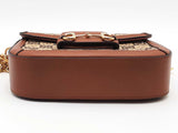 Gucci Crystal Gg Monogram Mini Horsebit Brown Handbag Aa0626ezxsa