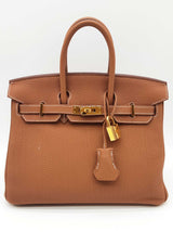 Hermes Birkin 25cm Gold Brown Togo Gold Hardware Handbag Do0626lrxzxde
