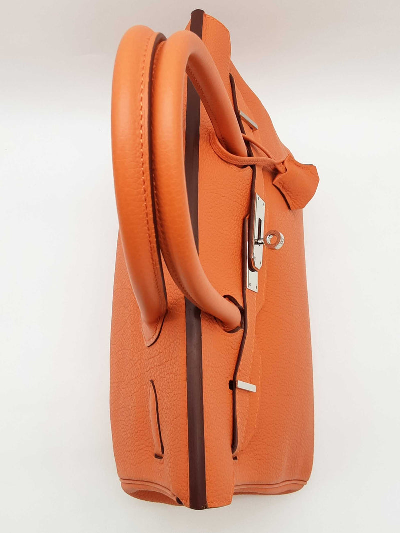 Hermes Birkin 30 Orange Clemence Palladium Hardware Handbag Do0825llxzxde