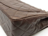 Chanel Quilted Caviar Chocolate Brown Leather Flap Shoulder Bag Eb1225rxrxde