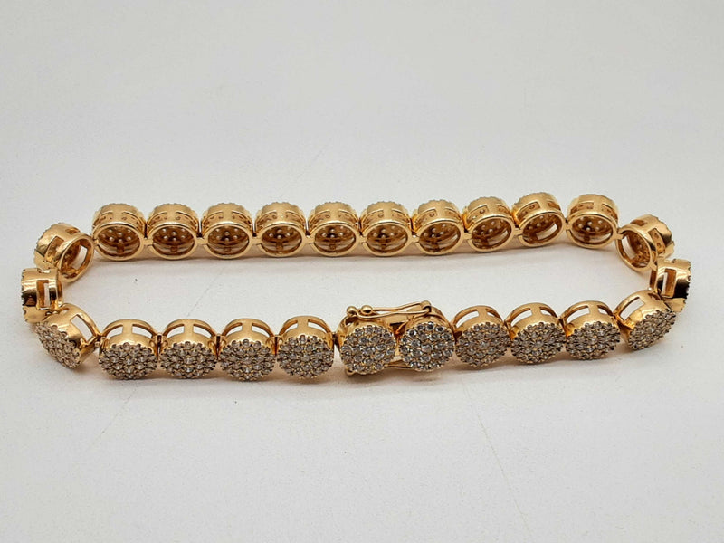 Approx 5.5 Ctw Diamonds 14k Yellow Gold 26.8g Bracelet 7.75 In Do0125wwxzde