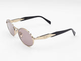 Prada Gold-tone Metal & Black Acetate Full Rim Oval Sunglasses Fw0226szdu