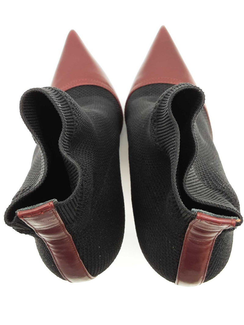 Balmain Black Red Ankle Sock Heels Size Eu/it 36.5 Do0525lxzde