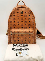 Mcm Stark Side Studs Backpack In Viestos Cognac Eb0924oxzsa