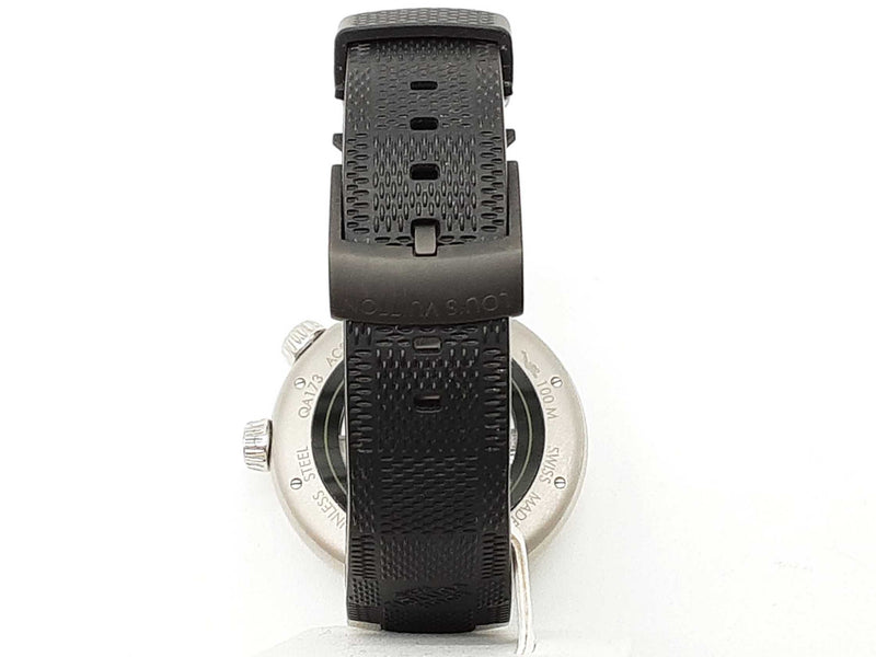 Louis Vuitton Qa173 44 Tambour Street Driver Green Steel Watch Do0425wwxzde