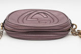 Gucci Soho Purple Metallic Leather Chain Crossbody Eb0126oxzsa