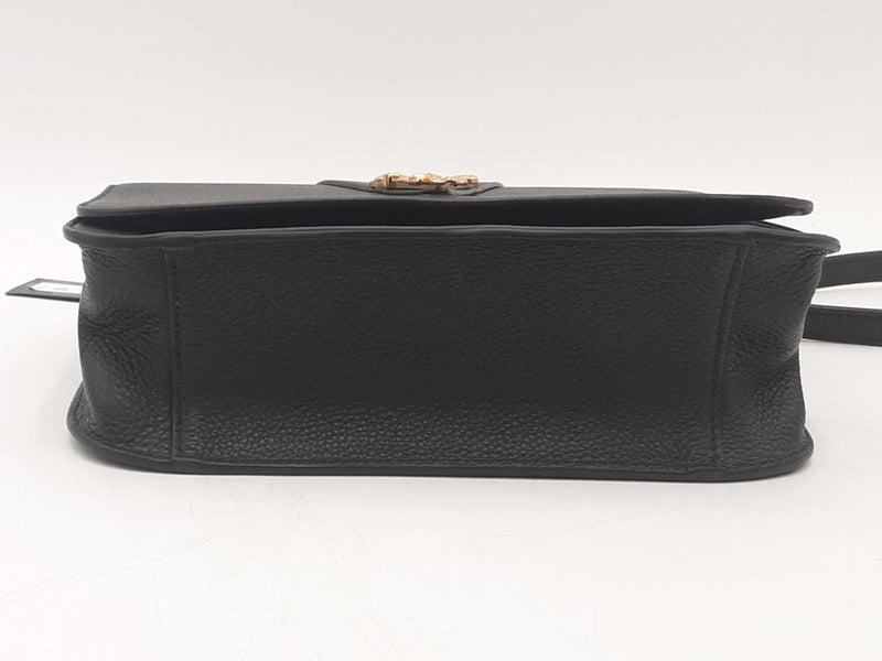 Versace Virtus Leather Black Handbag Aa0525wxzsa