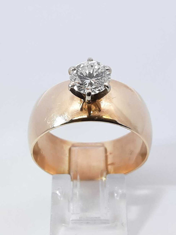 1.2 Ctw Diamond & 14k Yellow Gold Solitaire Ring 11.2 Gram Sz 11.5 Fw1024lsxzdu