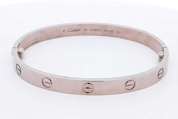 Cartier 18k White Gold Love Bracelet 35.6 Grams Size 18 Eb0824pxxzsa