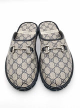 Gucci Gg Supreme Monogram Horsebit Slippers Uk Size 11 Eb0926oxzsa