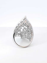 6.54 Cttw Diamond & 18k White Gold Cocktail Ring 9.6 Grams Size 7 Fw0826ccrdu
