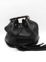 Gucci Miss Bamboo Handle Black Leather Bucket Bag Eb0726wixde